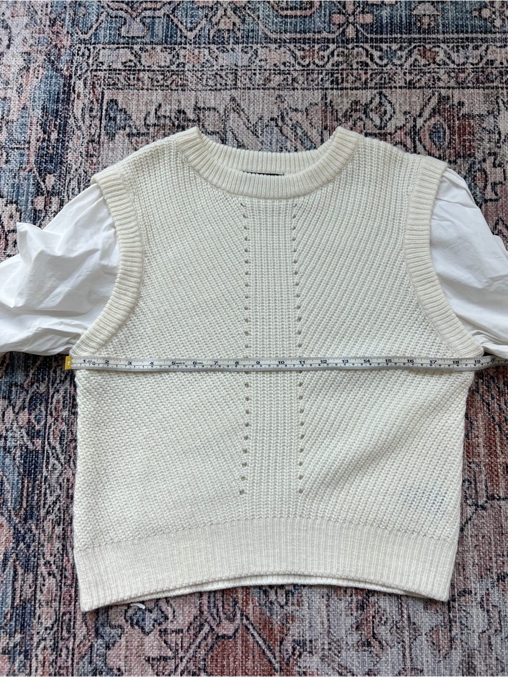 SANCTUARY Two Become One Sweater Cream White Pullover Sweater Vest Shirt Small - Picture 8 of 10